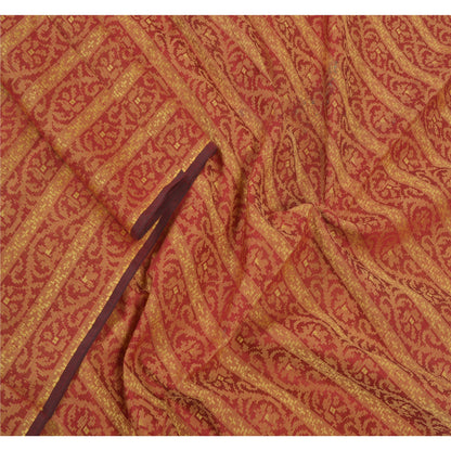 Sanskriti Vintage Dupatta Long Stole Cotton Red Hand Woven Scarves Shawl Veil