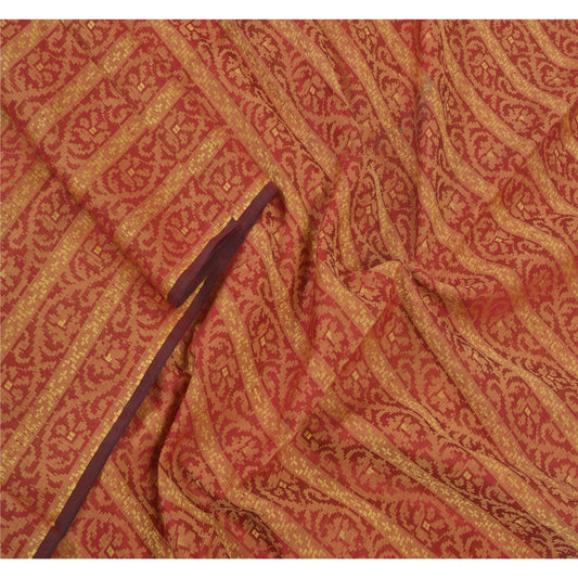 Sanskriti Vintage Dupatta Long Stole Cotton Red Hand Woven Scarves Shawl Veil