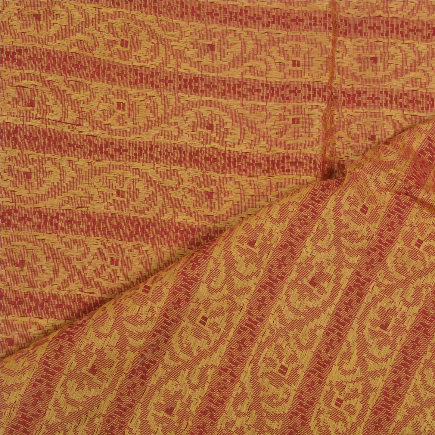 Sanskriti Vintage Dupatta Long Stole Cotton Red Hand Woven Scarves Shawl Veil