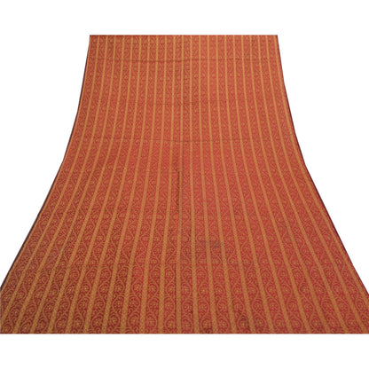 Sanskriti Vintage Dupatta Long Stole Cotton Red Hand Woven Scarves Shawl Veil