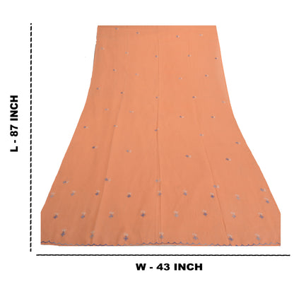 Санскритский винтажный длинный палантин Dupatta из чистого хлопка персикового цвета, хиджаб ручной работы Чиканкари