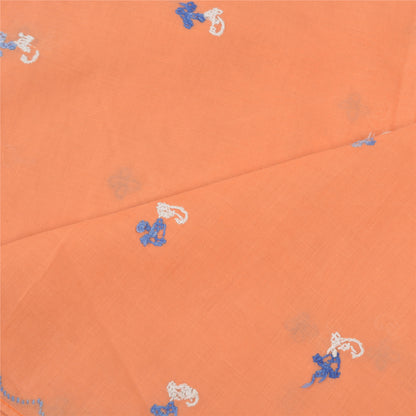 Санскритский винтажный длинный палантин Dupatta из чистого хлопка персикового цвета, хиджаб ручной работы Чиканкари