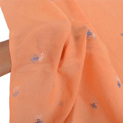 Санскритский винтажный длинный палантин Dupatta из чистого хлопка персикового цвета, хиджаб ручной работы Чиканкари