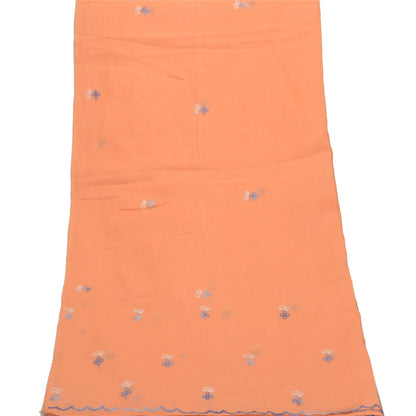 Санскритский винтажный длинный палантин Dupatta из чистого хлопка персикового цвета, хиджаб ручной работы Чиканкари