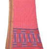 Sanskriti Vintage Dupatta Long Stole Cotton Pink Printed & Woven Work Wrap Shawl