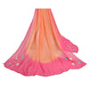 Sanskriti Vintage Dupatta Long Stole Georgette Pink Veil Hand Beaded Scarves