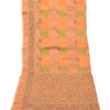 Sanskriti Vintage Dupatta Long Stole Georgette Peach Hand Beaded Kantha Hijab