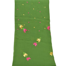 Load image into Gallery viewer, Sanskriti Vintage Dupatta Long Stole Pure Cotton Green Bagh Phulkari Scarves
