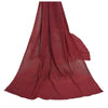 Sanskriti Vintage Dupatta Long Stole Cotton Dark Red Handmade Rare Ajrakh Veil