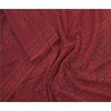 Sanskriti Vintage Dupatta Long Stole Cotton Dark Red Handmade Rare Ajrakh Veil
