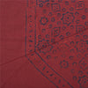 Sanskriti Vintage Dupatta Long Stole Cotton Dark Red Handmade Rare Ajrakh Veil