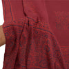 Sanskriti Vintage Dupatta Long Stole Cotton Dark Red Handmade Rare Ajrakh Veil