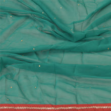 Load image into Gallery viewer, Sanskriti Vintage Dupatta Long Stole Green Georgette Hand Beaded Rhinestone Veil
