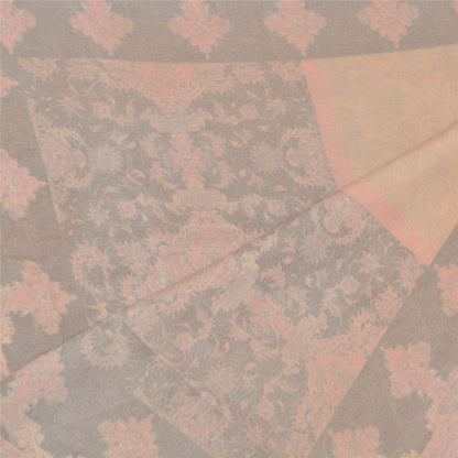 Sanskriti Vintage Dupatta Long Stole Art Silk Cream Wrap Shawl Printed Hijab