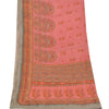 Sanskriti Vintage Dupatta Long Stole Rayon Pink Hijab Printed Soft Scarves