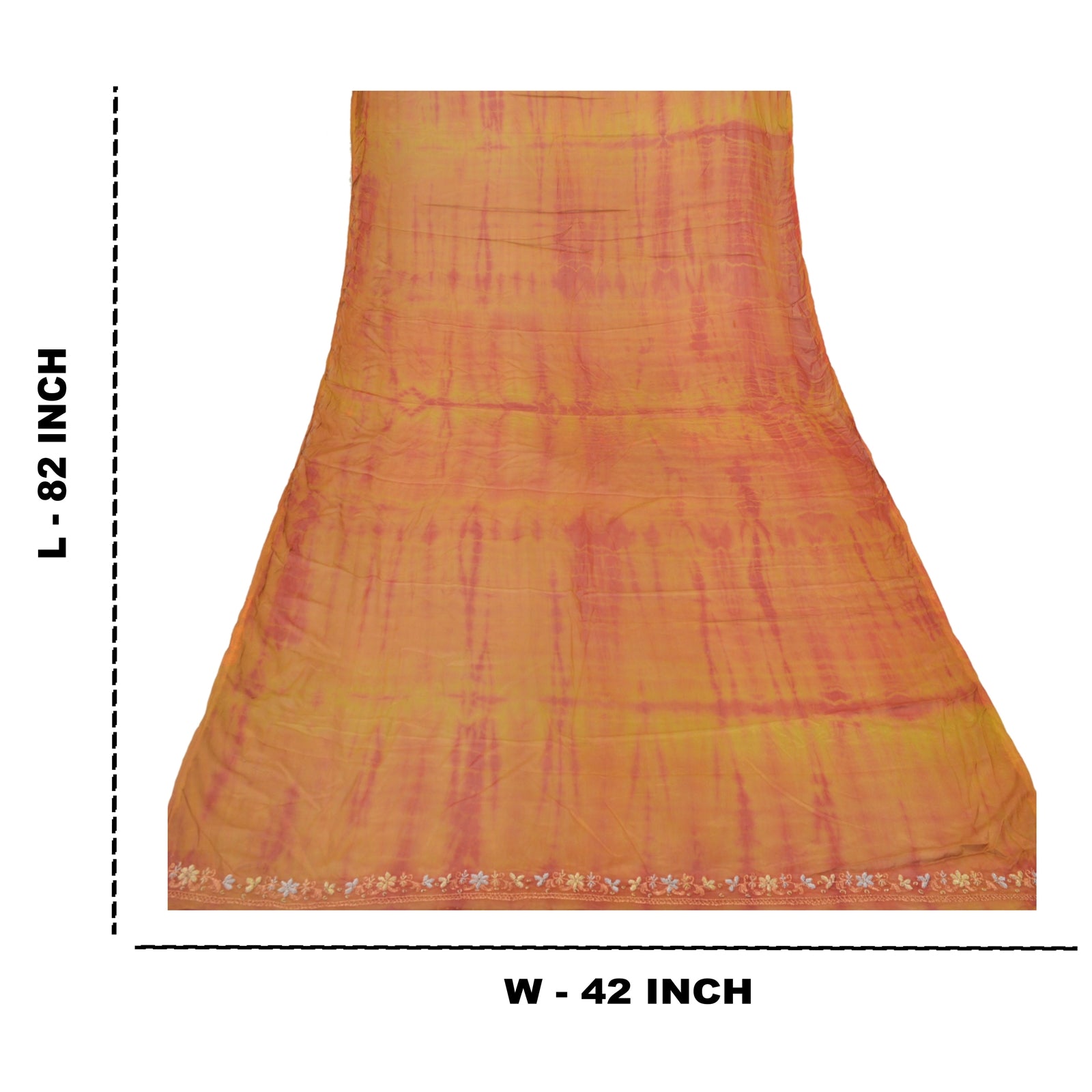 Sanskriti Vintage Dupatta Long Stole Art Silk Brown Shawl Tie & Dye Scarves