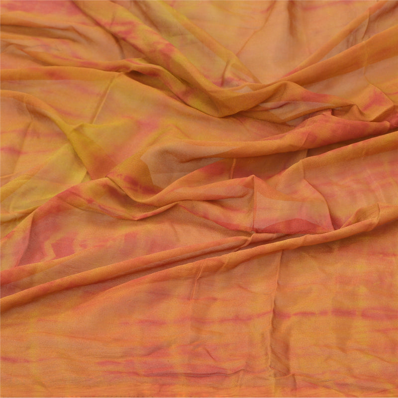 Sanskriti Vintage Dupatta Long Stole Art Silk Brown Shawl Tie & Dye Zardozi Hand Embroidered Veil