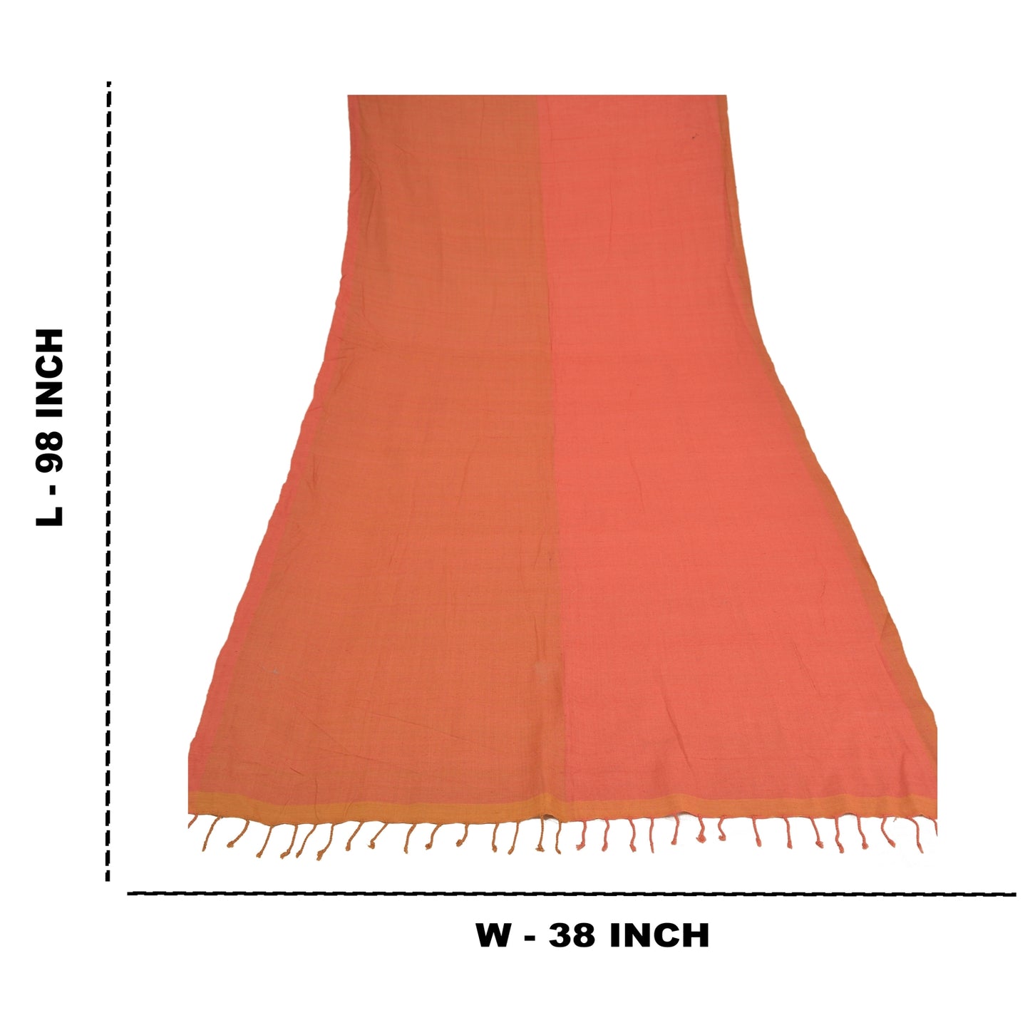 Sanskriti Vintage Dupatta Long Craft Stole Cotton Peach Hijab Wrap Scarves