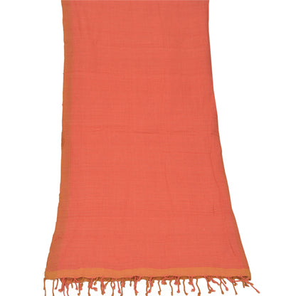 Sanskriti Vintage Dupatta Long Craft Stole Cotton Peach Hijab Wrap Scarves