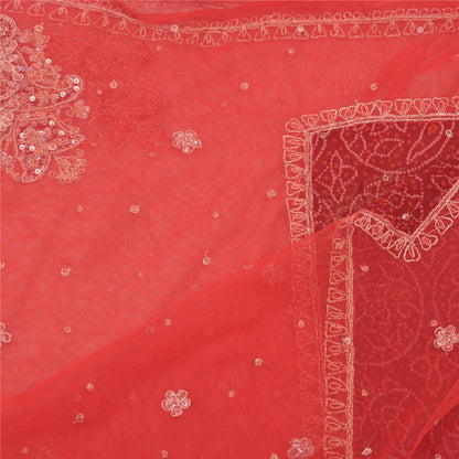 Санскритский винтажный длинный палантин дупатта сетчатый красный ручной работы бисерные шарфы зардози