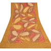 Sanskriti Vintage Dupatta Long Stole Crepe Silk Mustard Soft Printed Scarves