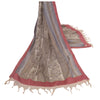 Sanskriti Vintage Dupatta Long Stole Cotton Grey Printed/Painted Wrap Scarves