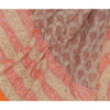 Sanskriti Vintage Dupatta Long Stole Cotton Brown Printed Floral Scarves