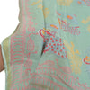Sanskriti Vintage Dupatta Long Stole Cotton Green Printed Peacock Wrap Scarves