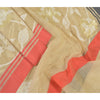 Sanskriti Vintage Dupatta Long Stole Cotton Cream Hand-Woven Wrap Scarves
