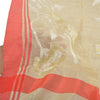 Sanskriti Vintage Dupatta Long Stole Cotton Cream Hand-Woven Wrap Scarves
