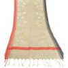 Sanskriti Vintage Dupatta Long Stole Cotton Cream Hand-Woven Wrap Scarves