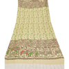 Sanskriti Vintage Dupatta Long Stole Cotton Cream Madhubani Printed Hijab/Shawl