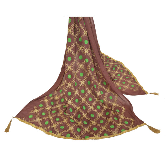 Sanskriti Vintage Dupatta Long Stole Art Silk Veil Embroidered Wrap Scarves