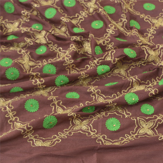 Sanskriti Vintage Dupatta Long Stole Art Silk Veil Embroidered Wrap Scarves