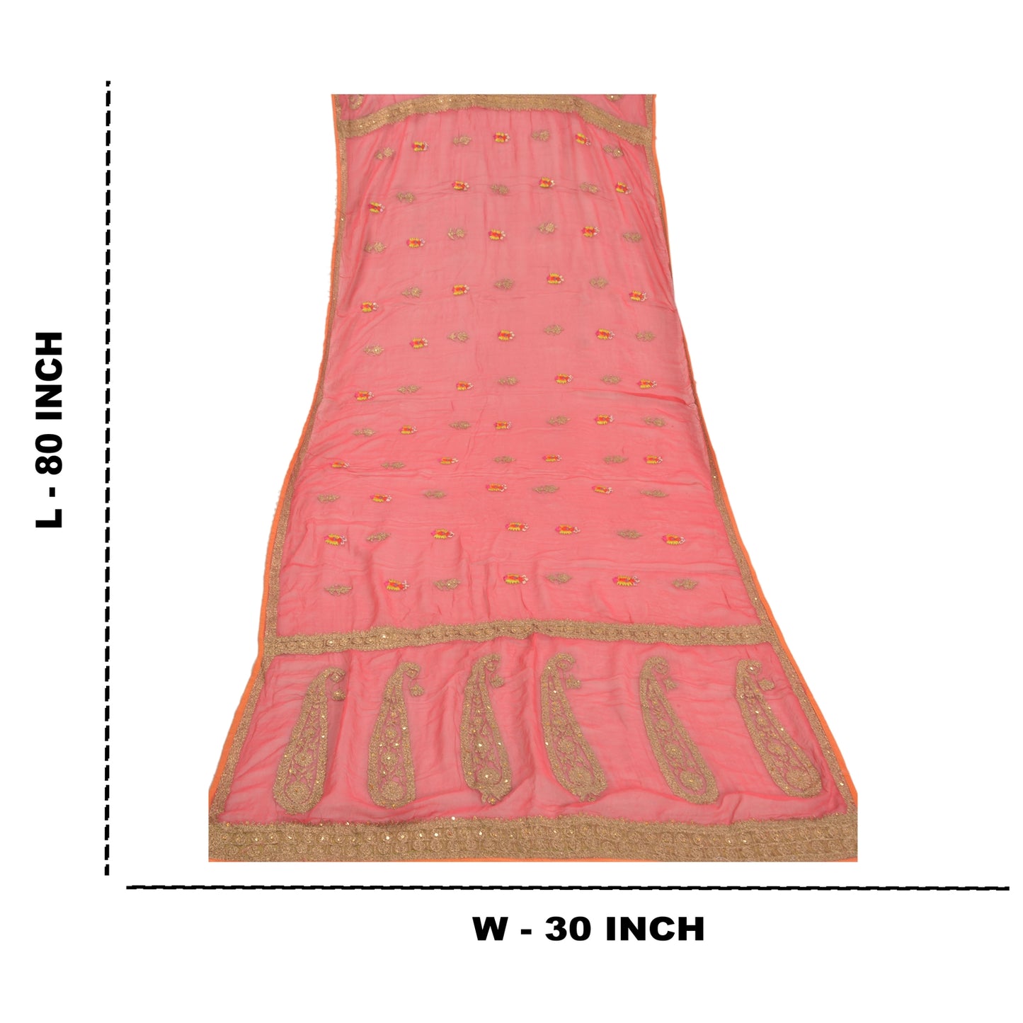 Санскритская винтажная дупатта длинная вуаль жоржет красная расшитая вручную бисером вуаль зари