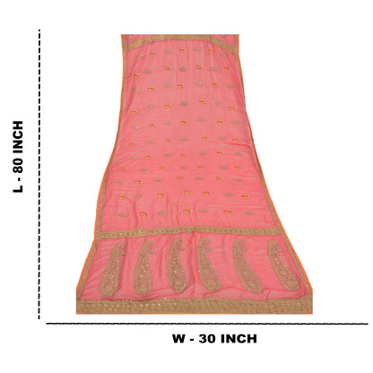 Санскритская винтажная дупатта длинная вуаль жоржет красная расшитая вручную бисером вуаль зари