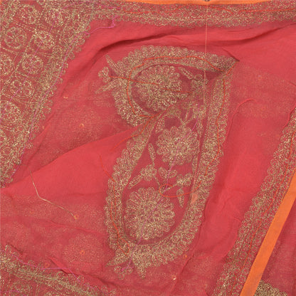 Санскритская винтажная дупатта длинная вуаль жоржет красная расшитая вручную бисером вуаль зари