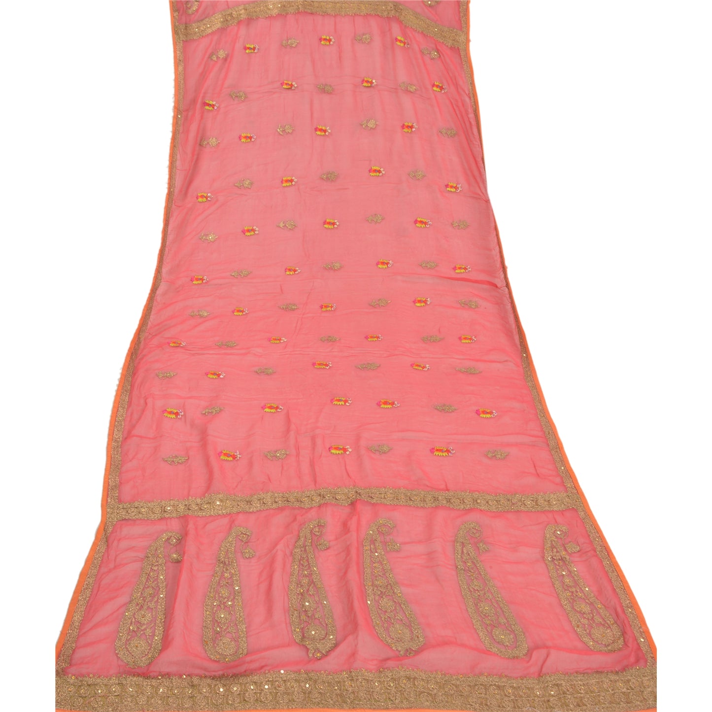 Санскритская винтажная дупатта длинная вуаль жоржет красная расшитая вручную бисером вуаль зари