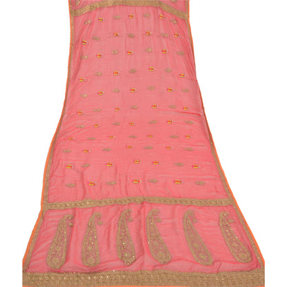 Санскритская винтажная дупатта длинная вуаль жоржет красная расшитая вручную бисером вуаль зари