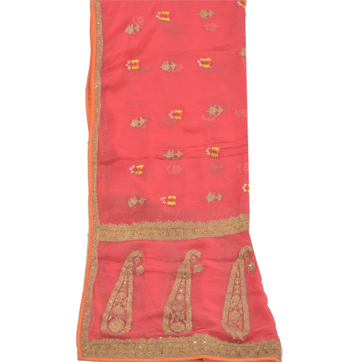 Санскритская винтажная дупатта длинная вуаль жоржет красная расшитая вручную бисером вуаль зари