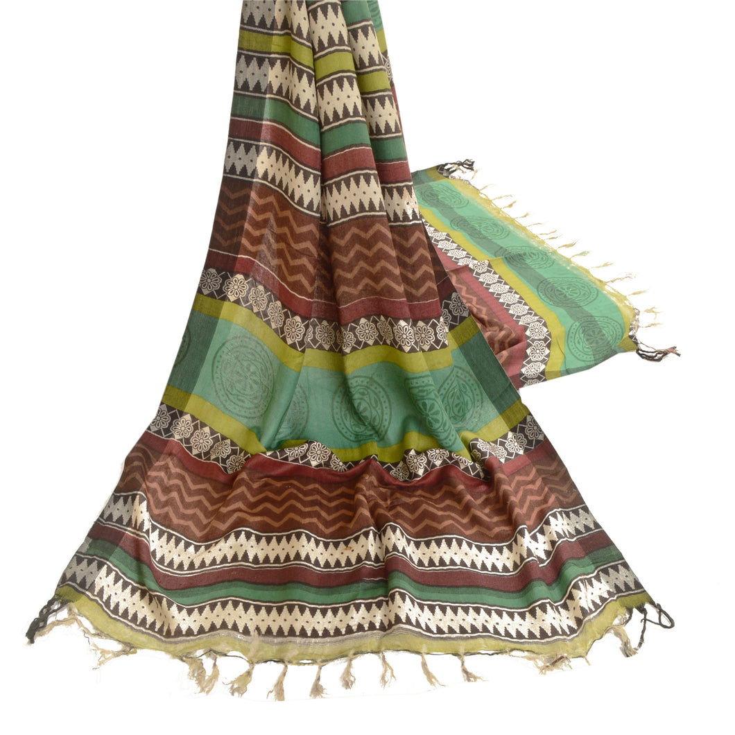 Sanskriti Vintage Dupatta Long Stole Woolen Soft Shawl Printed Floral Scarves