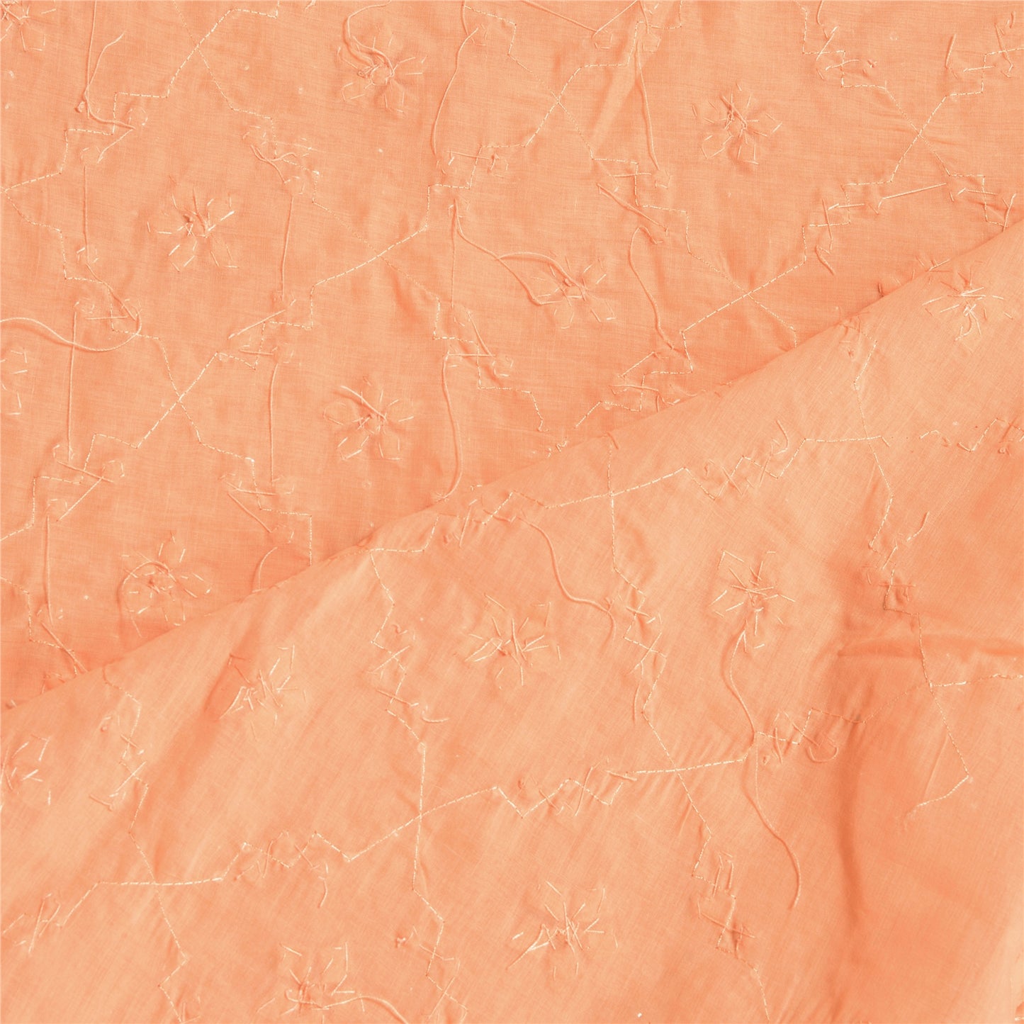 Sanskriti Vintage Dupatta Long Stole Cotton Peach Scarves Hand Beaded Veil