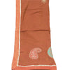 Sanskriti Vintage Dupatta Long Stole Cotton Rusty Orange Embroidered Wrap Hijab