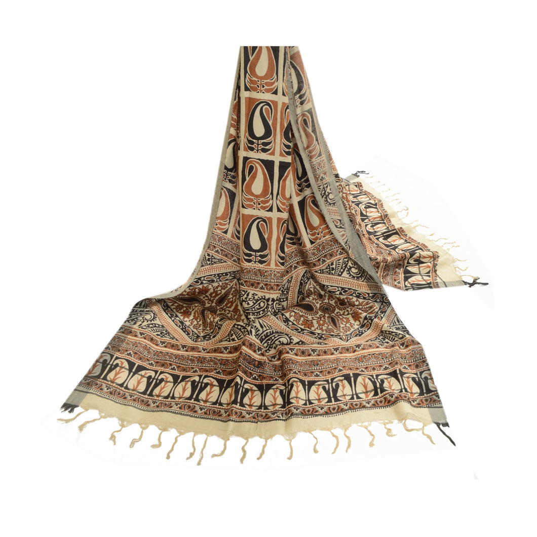 Sanskriti Vintage Dupatta Long Stole Woolen Hijab Printed Soft Scarves