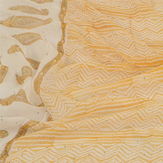 Sanskriti Vintage Dupatta Long Stole Cotton Kota Doria Printed Mukesh Work Veil