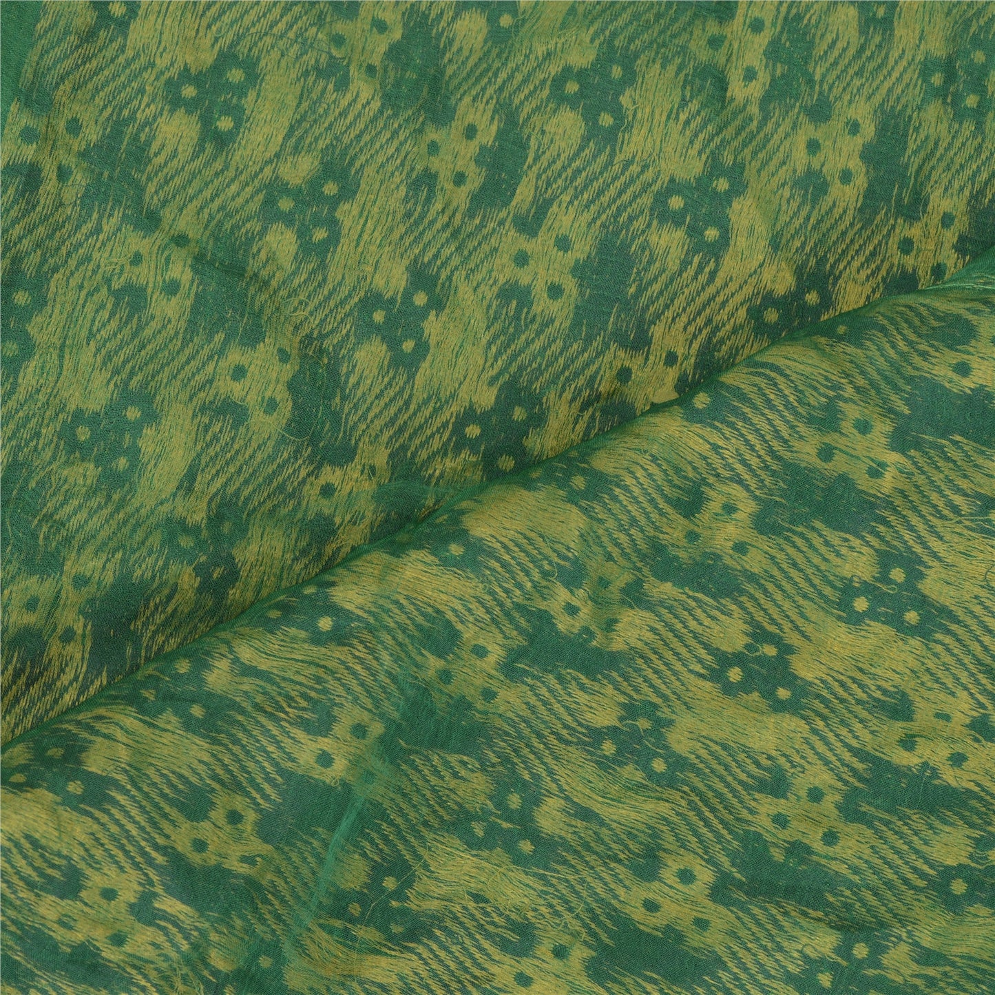 Sanskriti Vintage Dupatta Lang Stola Ren Chiffon Silke Grønne Slør Vævede Tørklæder