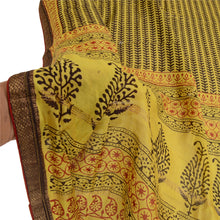Load image into Gallery viewer, Sanskriti Vintage Dupatta Long Stole Chanderi Green Veil Block Printed Scarves
