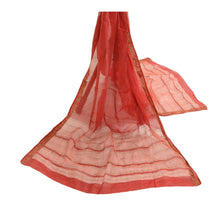 Load image into Gallery viewer, Sanskriti Vintage Dupatta Long Stole 100% Pure Silk Scarlet Woven Zari Scarves
