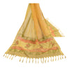 Sanskriti Vintage Dupatta Long Stole Cotton Kota Printed Canary Yellow Scarves
