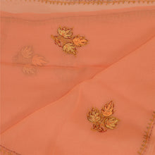 Load image into Gallery viewer, Sanskriti Vintage Dupatta Long Stole Georgette Peach Hand Embroidered Scarves
